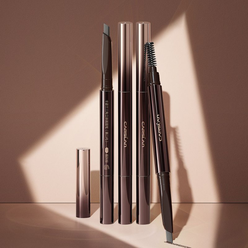 CRASLAN Makeup Brow Eyebrow Definer Pencil, Waterproof, Longlasting, Dual-Sided Brow Brush with Refill & Spoolie,Triangle Tip