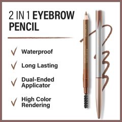 CARSLAN Natural Shaping Eyebrow Pencil, Definer Eyebrow Color, Waterproof, Longlasting, Blending Brush