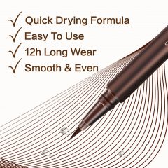 CARSLAN Longlasting Liquid Eyeliner, Waterproof, Smudgeproof, 12H Longwear Eye Liner Pencil