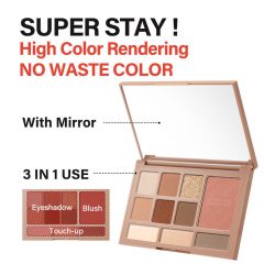 CARSLAN 10 Color Matte Shimmer Eyeshadow Palette, Highly Pigmented Nude Eye Shadow Makeup Palette with Warm Neutrals