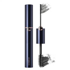 CARSLAN Double Extension Curling Mascara, Dual Brush Design for Lengthening & Curling for All Lashes, Natural Volume, Quick-Dry Smudge-Proof All Day Wear, Black, 0.18 Fl Oz & 0.16 Fl Oz