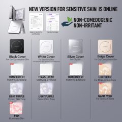 [2.0] CARSLAN Updated Version Black Magnet Loose setting & Pressed Setting Powder Duo Strong Oil Control Longlasting Waterproof Sweatproof Blurring Pores Matte  Flawless Finish
