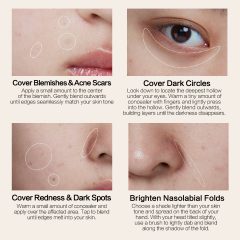 CARSLAN Full Coverage Concealer Lightweight High Coverage Flawless Makeup CoversBlemishes & Under-Eye Circles Dark Circles Redness Brightening