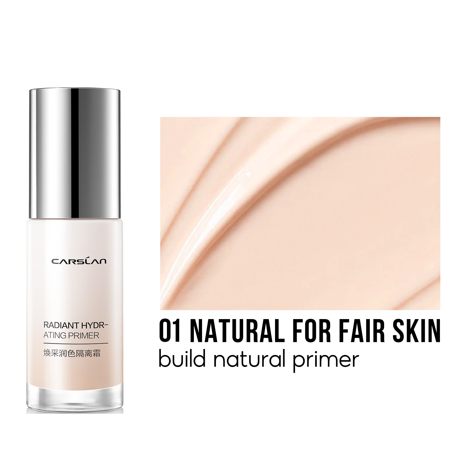 Carslan Face Primer Tone Up Cream, Smoothing Primer with Longlasting Moisturizing, Hydrating, Poreless, Gripping Makeup, 1.05Oz