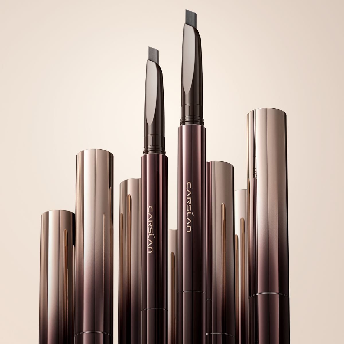 CRASLAN Makeup Brow Eyebrow Definer Pencil, Waterproof, Longlasting, Dual-Sided Brow Brush with Refill & Spoolie,Triangle Tip