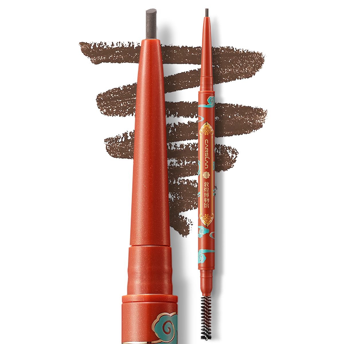CARSLAN Eyebrow Pencil Ultra FIne Precision Brow Pencil Make Up with Small Circle Pen Tip Eyebrow Pencil with Dual-Ended Brow Brush Eyebrow (BR03 nature brown), 1Count