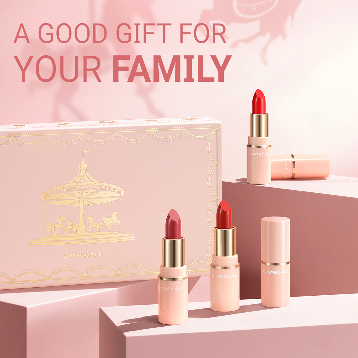 CARSLAN Creamy Lipstick Set, Highly Pigmented and Creamy Finish Lip Makeup, Moisturizing Semi-Matte Lipstick, Lip Makeup Kit Gift Sets for Women Girls