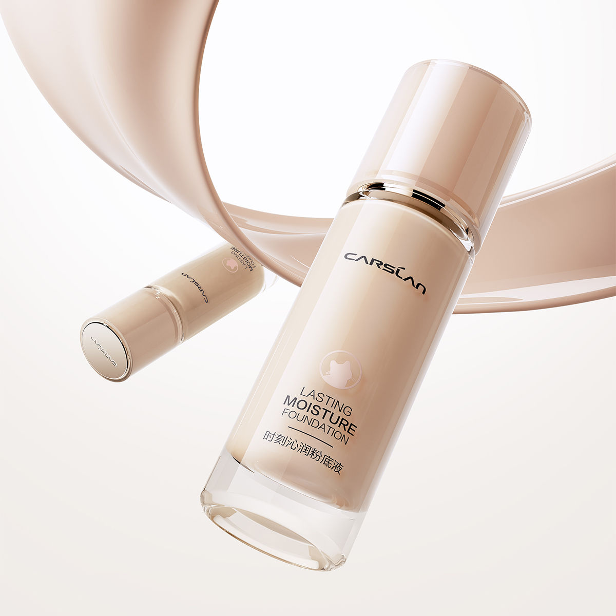 CARSLAN Lasting Moisture Foundation, 24H Longlasting Medium Coverage Dewy Finish Face Makeup, Poreless, Lightweight, Waterproof, Oil Free Liquid Foundation