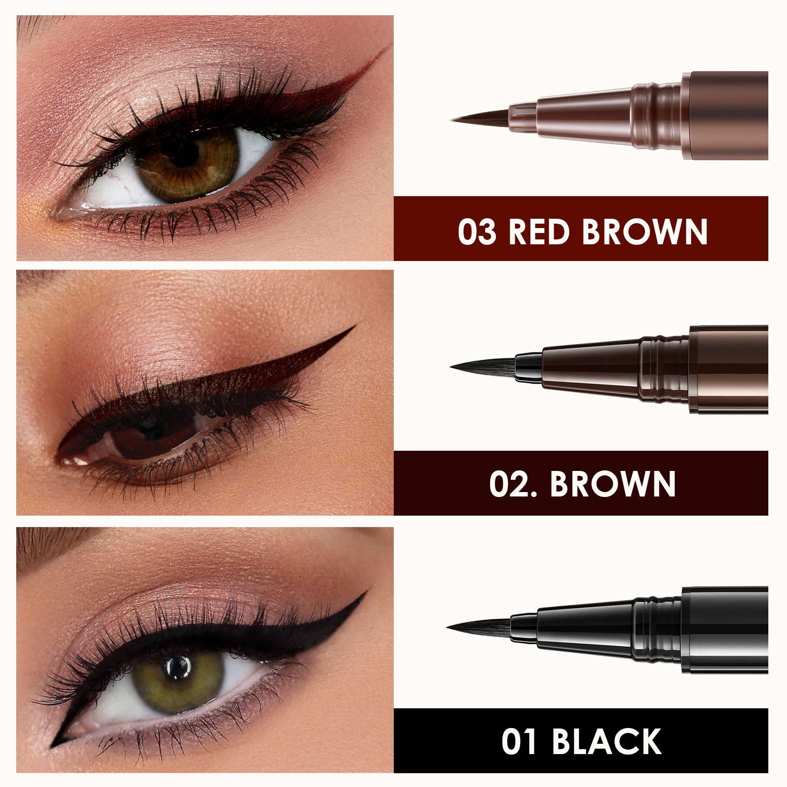 CARSLAN Liquid Eyeliner, Black Eyeliner Liquid Liner, 12H Longlasting Eyeliners, Waterproof & Smudgeproof High Pigmented Eyeliners for Eye Makeup