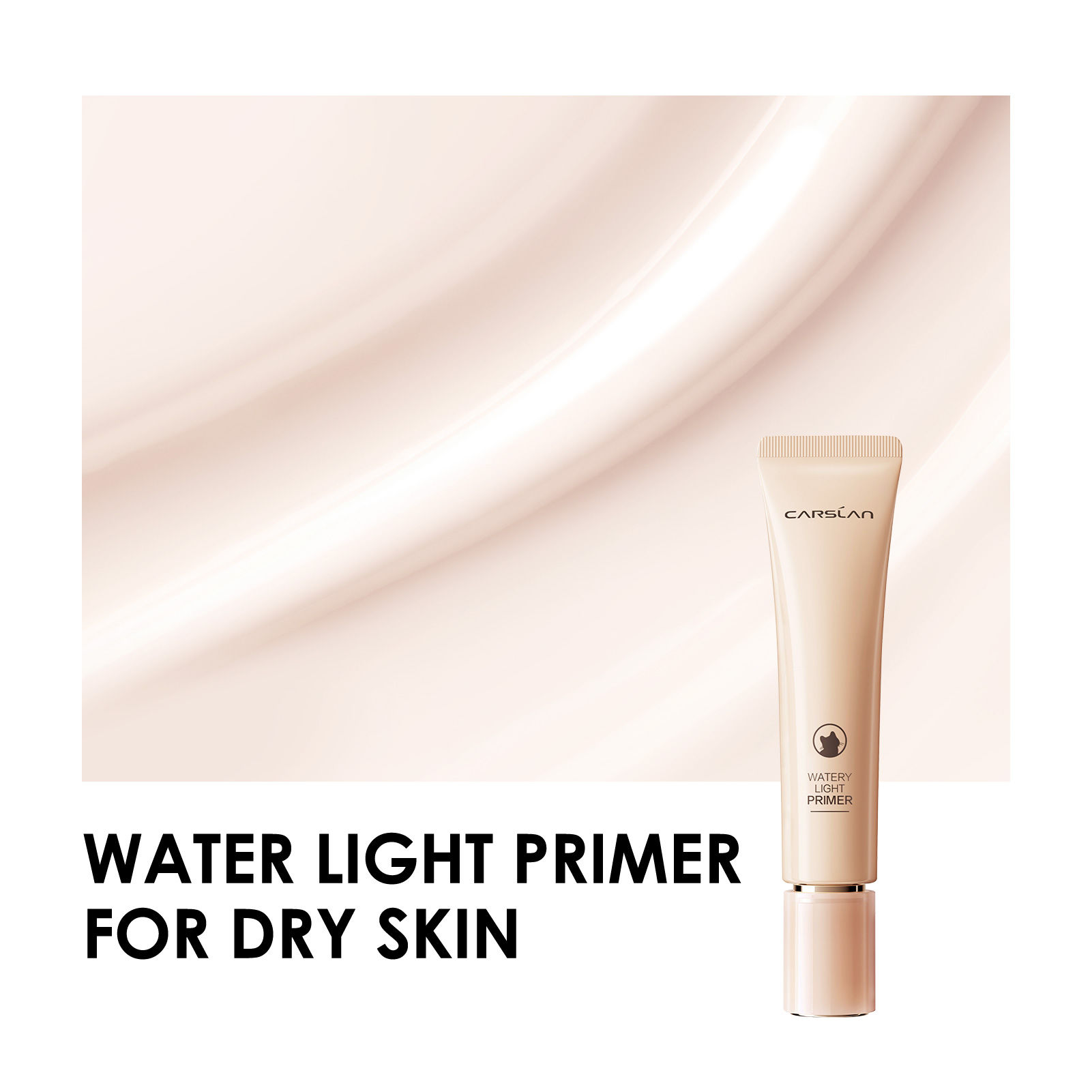 CARSLAN Poreless Face Primer for Foundation Makeup, Long Lasting Hydrating, Smoothing, Lightweight, Perfecting Face Primer with Hyaluronic Acid, 01 Water Light Primer for Dry Skin, 1.23Oz