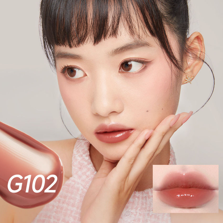 CARSLAN Hydrating Lip Gloss Serum, Moisturizing, Plumping, Shiny Lip Glow, Tinted Lip Care with Vitamin E, Crithmum Maritimum Essential oil