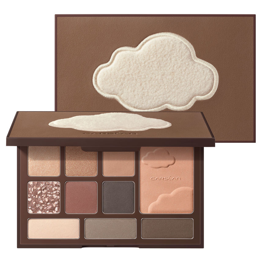 CARSLAN 10 Color Matte Shimmer Eyeshadow Palette, Highly Pigmented Nude Eye Shadow Makeup Palette with Warm Neutrals