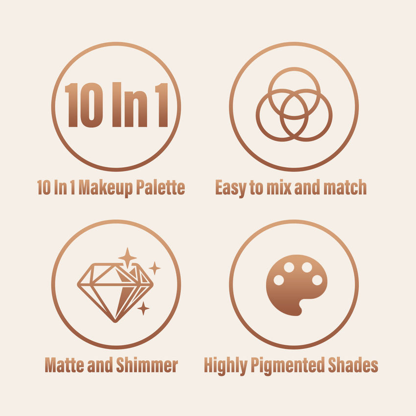CARSLAN 10 Color Matte Shimmer Eyeshadow Palette, Highly Pigmented Nude Eye Shadow Makeup Palette with Warm Neutrals