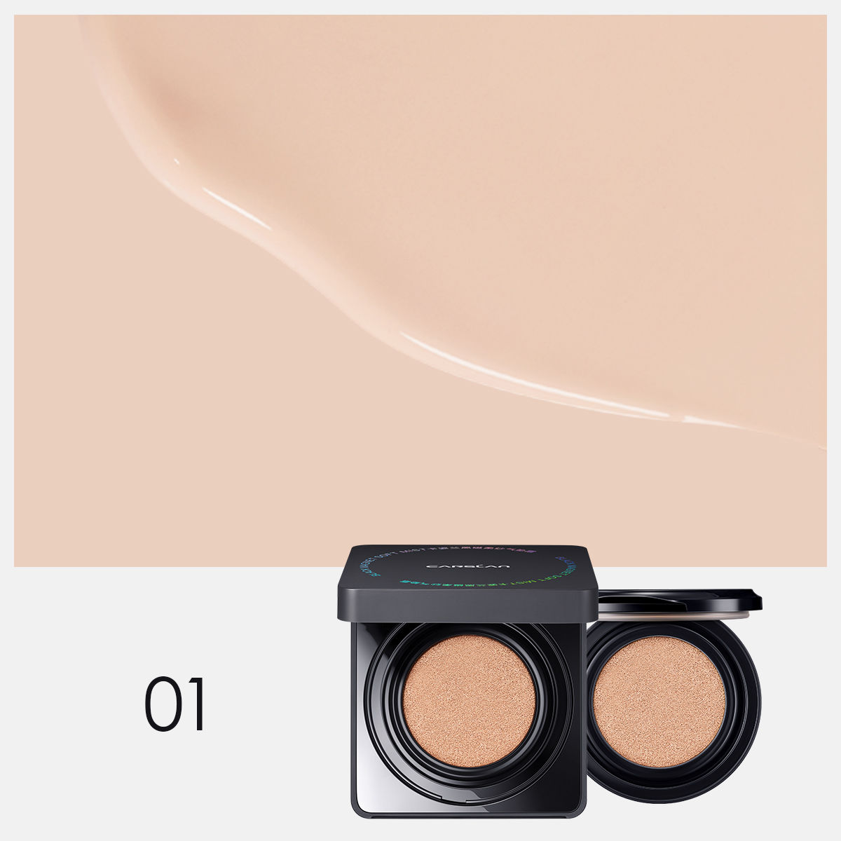 CARSLAN Black Magnet Cushion Foundation - Full Buildable Coverage, Moisturizing, Lightweight, 16H Long-Lasting Glow Looking, Refill Included