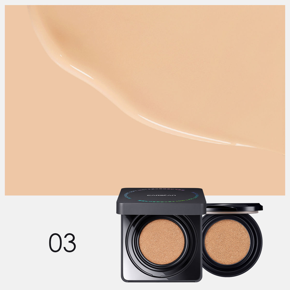 CARSLAN Black Magnet Cushion Foundation - Full Buildable Coverage, Moisturizing, Lightweight, 16H Long-Lasting Glow Looking, Refill Included
