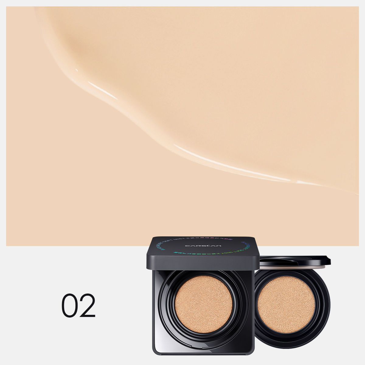 CARSLAN Black Magnet Cushion Foundation - Full Buildable Coverage, Moisturizing, Lightweight, 16H Long-Lasting Glow Looking, Refill Included