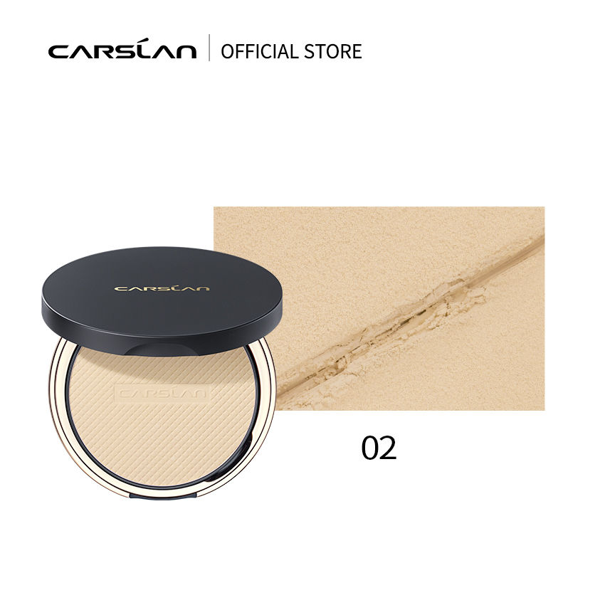 CARSLAN 24H Oil Control Translucent Pressed Powder Compact Foundation Waterproof Concealer Loose Setting Power Face Makeup