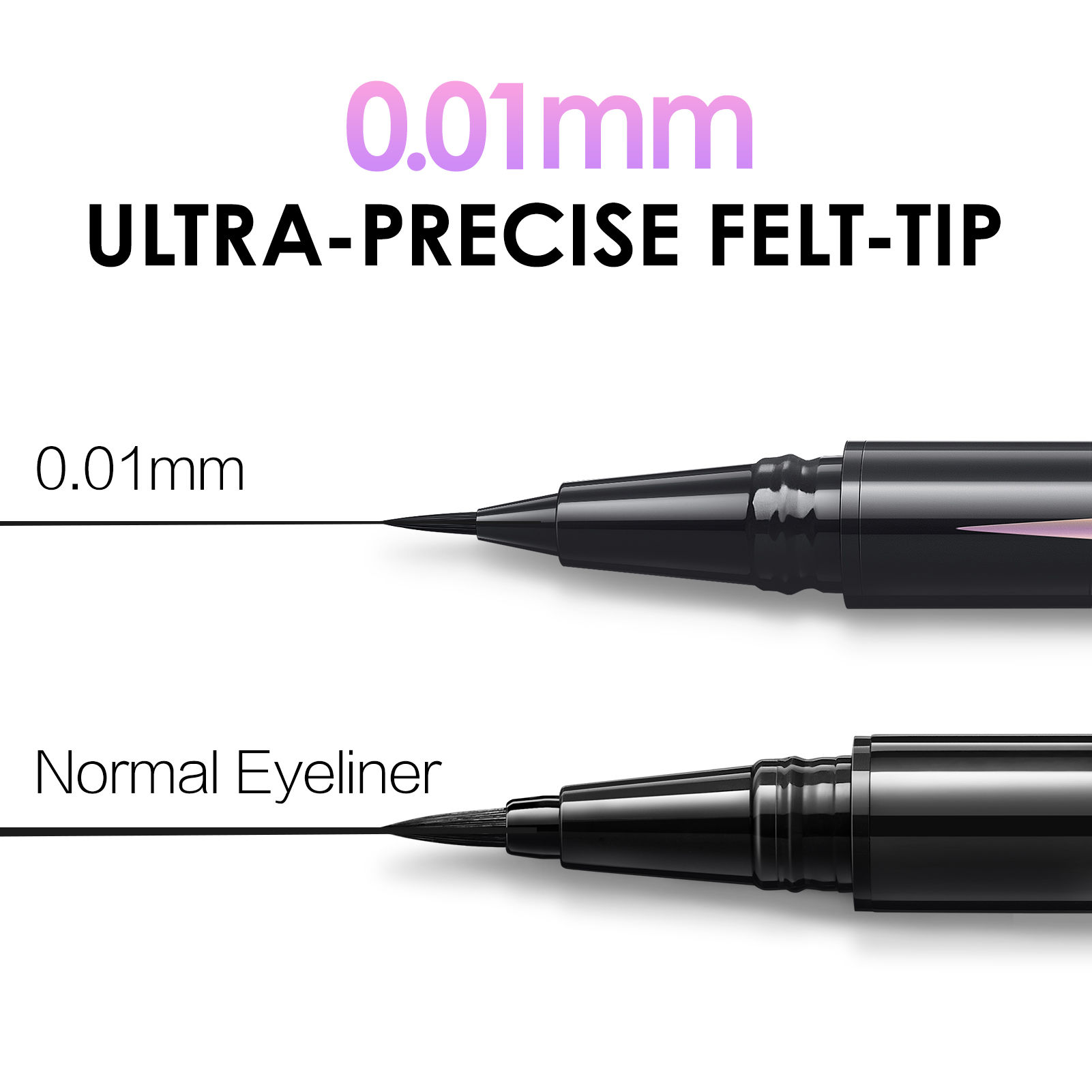 CARSLAN Slender Smooth Liquid Eyeliner, Black Eyeliner Liquid Liner, 12H Longlasting Eyeliners, Waterproof & Smudgeproof High Pigmented Eyeliners for Eye Makeup, Black