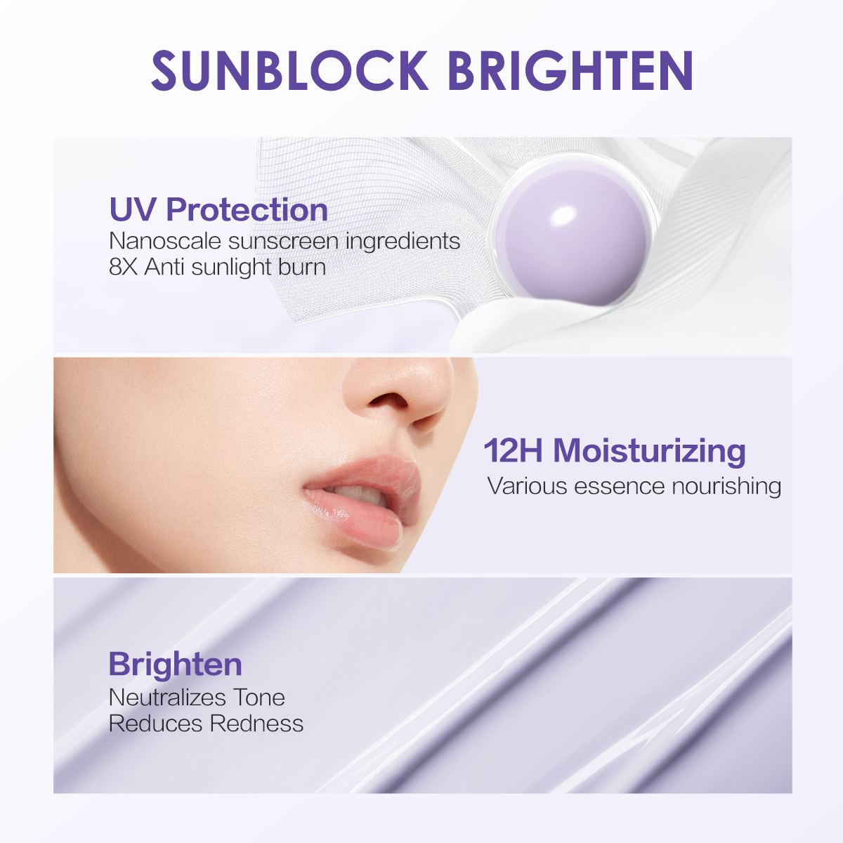 CARSLAN Essence Face Sunscreen Cream Brightening Skin Primer Sunblock Lotion UVA/UVB Protection SPF50+ PA+++