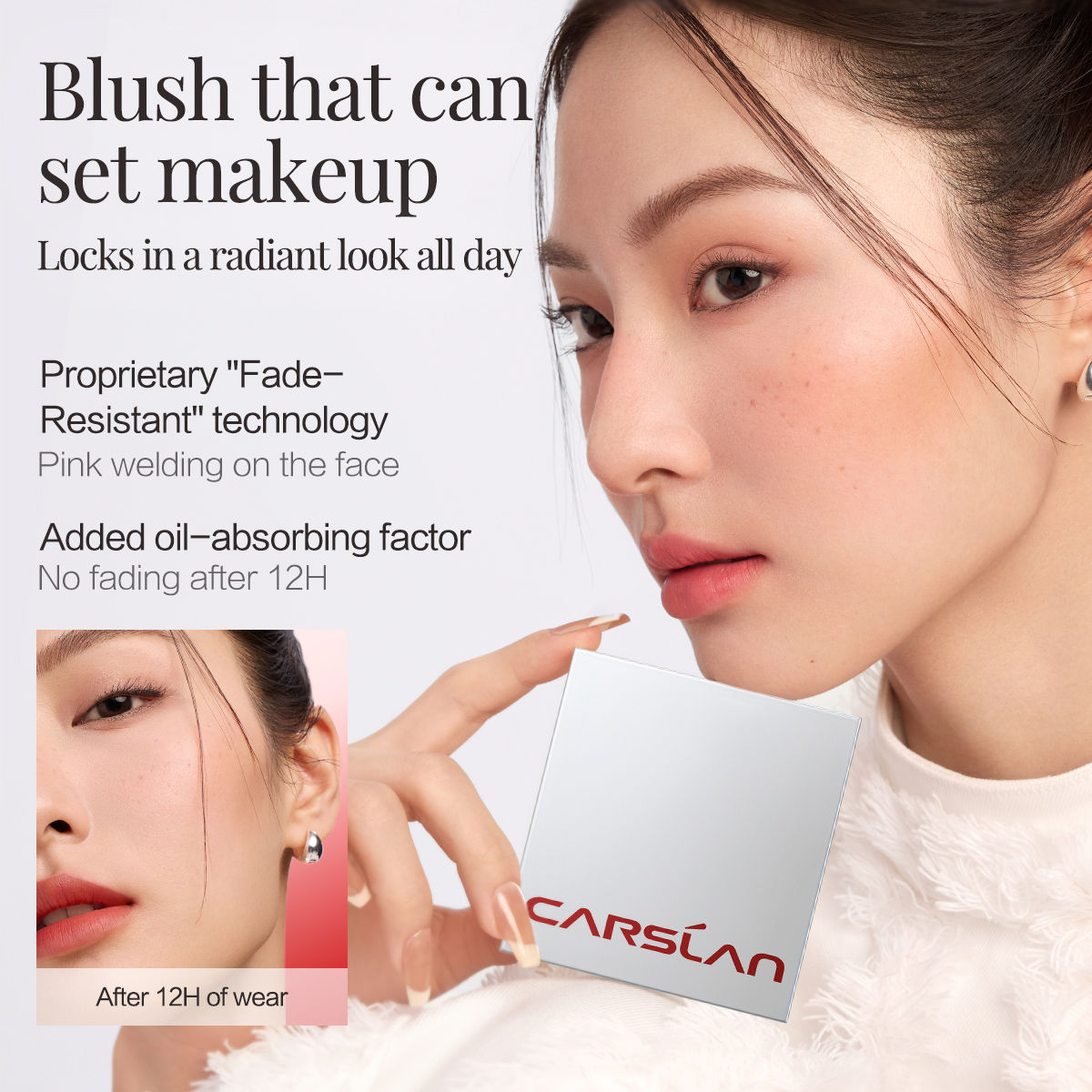 CARSLAN Soft Mist Plumper Cheek Palette, 10.5g/0.37Oz