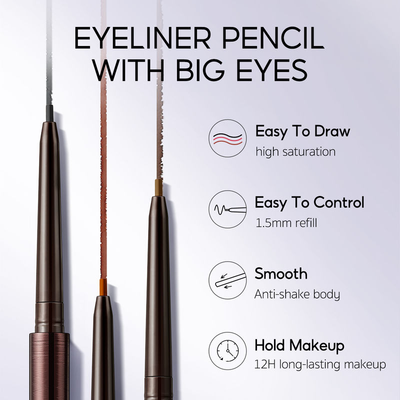 CARSLAN Longlasting Eyeliner Pencil, 12H Longlasting Eyeliners