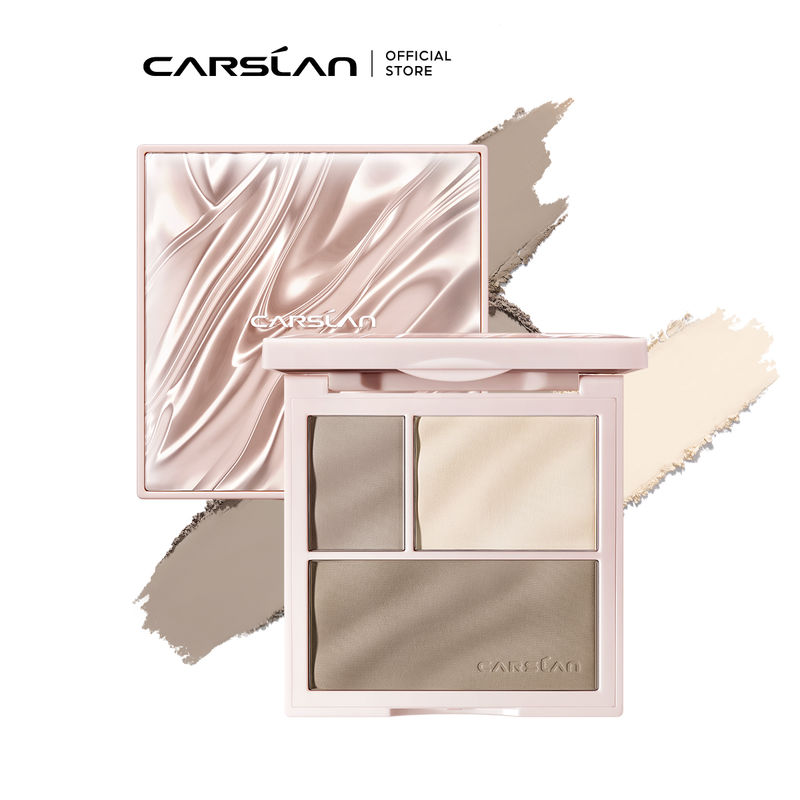 CARSLAN Dual-Effect 3D Highlighter and Contouring Powder Palette, 18g/0.68oz