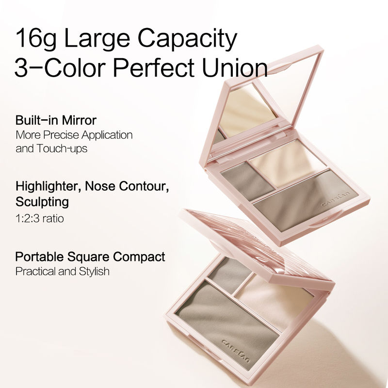 CARSLAN Dual-Effect 3D Highlighter and Contouring Powder Palette, 18g/0.68oz