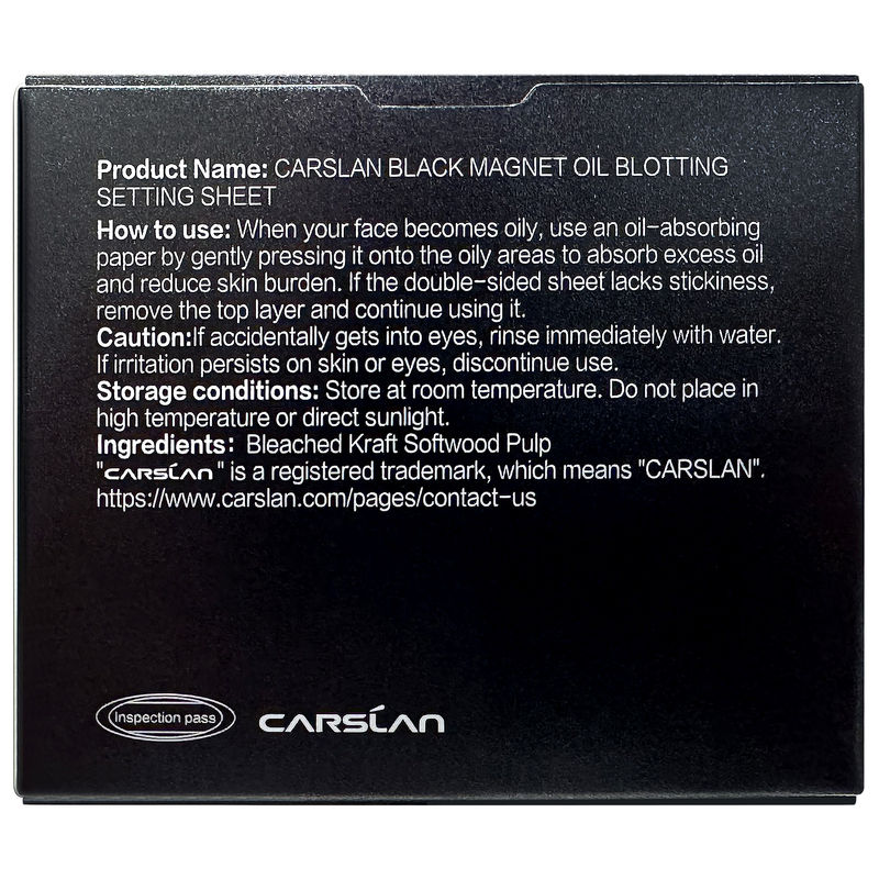 CARSLAN Black Magnet Oil Blotting Setting Sheet, 150 sheets