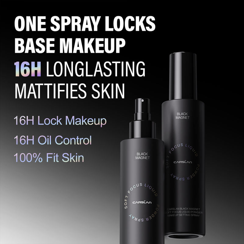 CARSLAN Black Magnet Soft Focus Liquid Powder Makeup Setting Spray, 100ml/3.4 Fl.Oz