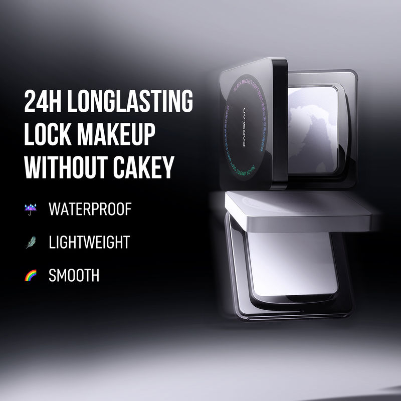 CARSLAN Oil Control Face Pressed Powder Compact, 24H Longlasting Waterproof Pressed Setting Powder Foundation Makeup, Shine Free, Poreless, Smooth (0.28Oz)