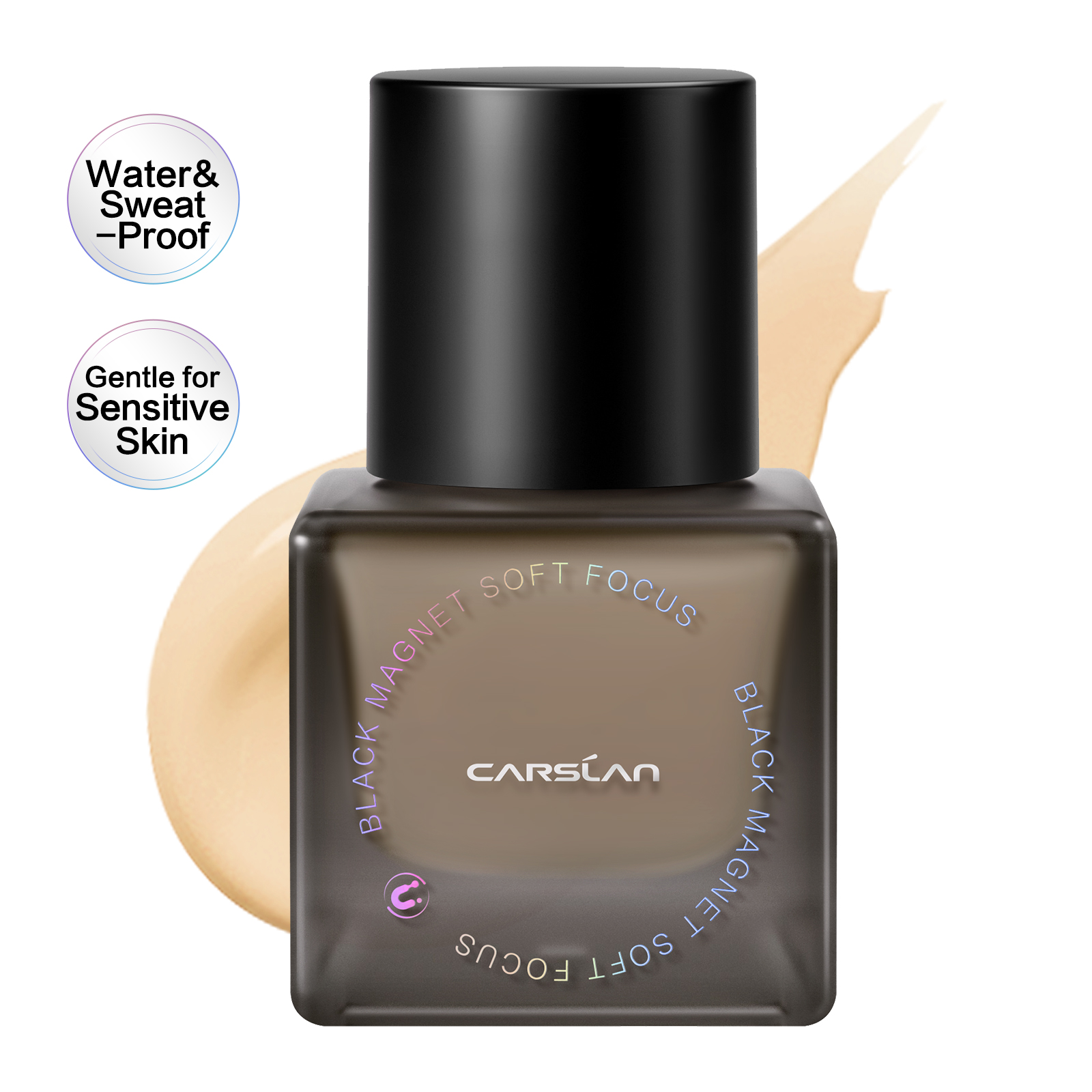 CARSLAN Black Magnet Foundation 24H Natural Blurring Flawless Coverage, 30g/1.02fl Oz