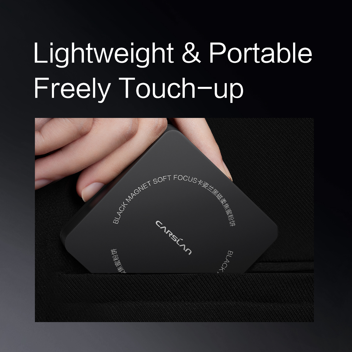 [2.0]CARSLAN Black Magnet Soft Focus Powder+Liquid Powder Makeup Setting Spray, 24HLongglasting, Oil Control, Waterproof, Sweatproof, Poreless Summer Hot Sell All Day Matte Trio