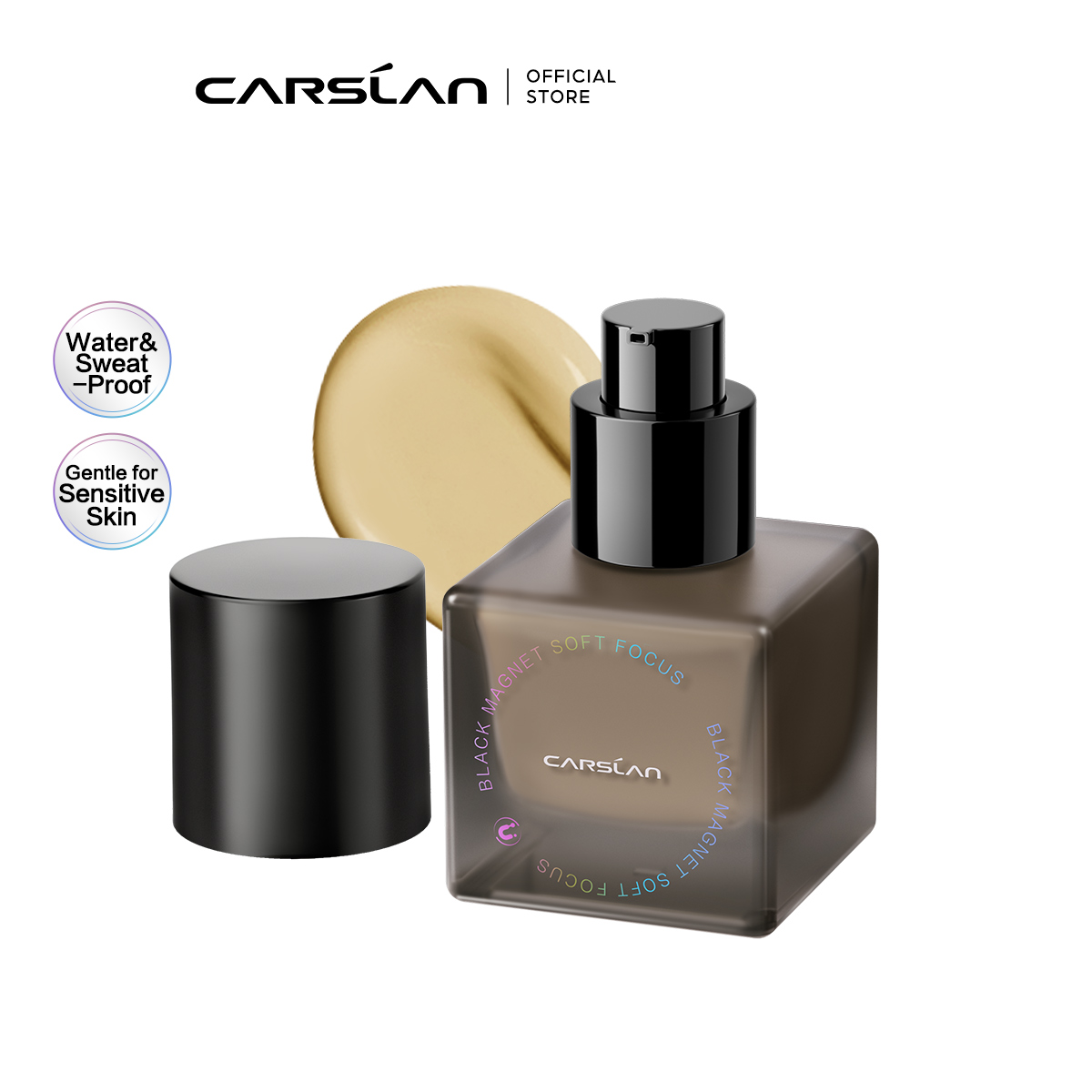 CARSLAN Black Magnet Foundation 24H Natural Blurring Flawless Coverage, 30g/1.02fl Oz