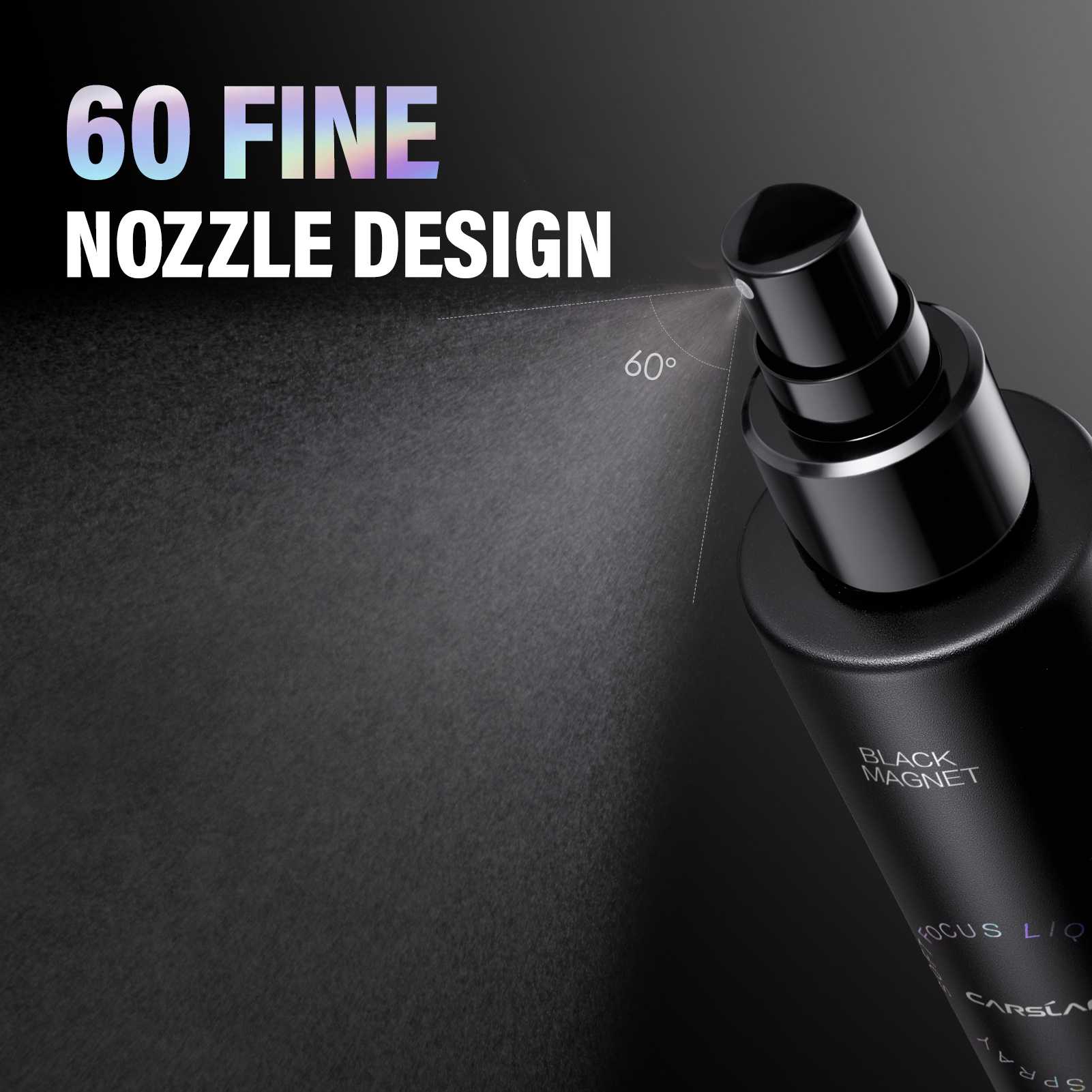 [2.0]CARSLAN Black Magnet Soft Focus Powder+Liquid Powder Makeup Setting Spray, 24HLongglasting, Oil Control, Waterproof, Sweatproof, Poreless Summer Hot Sell All Day Matte Trio