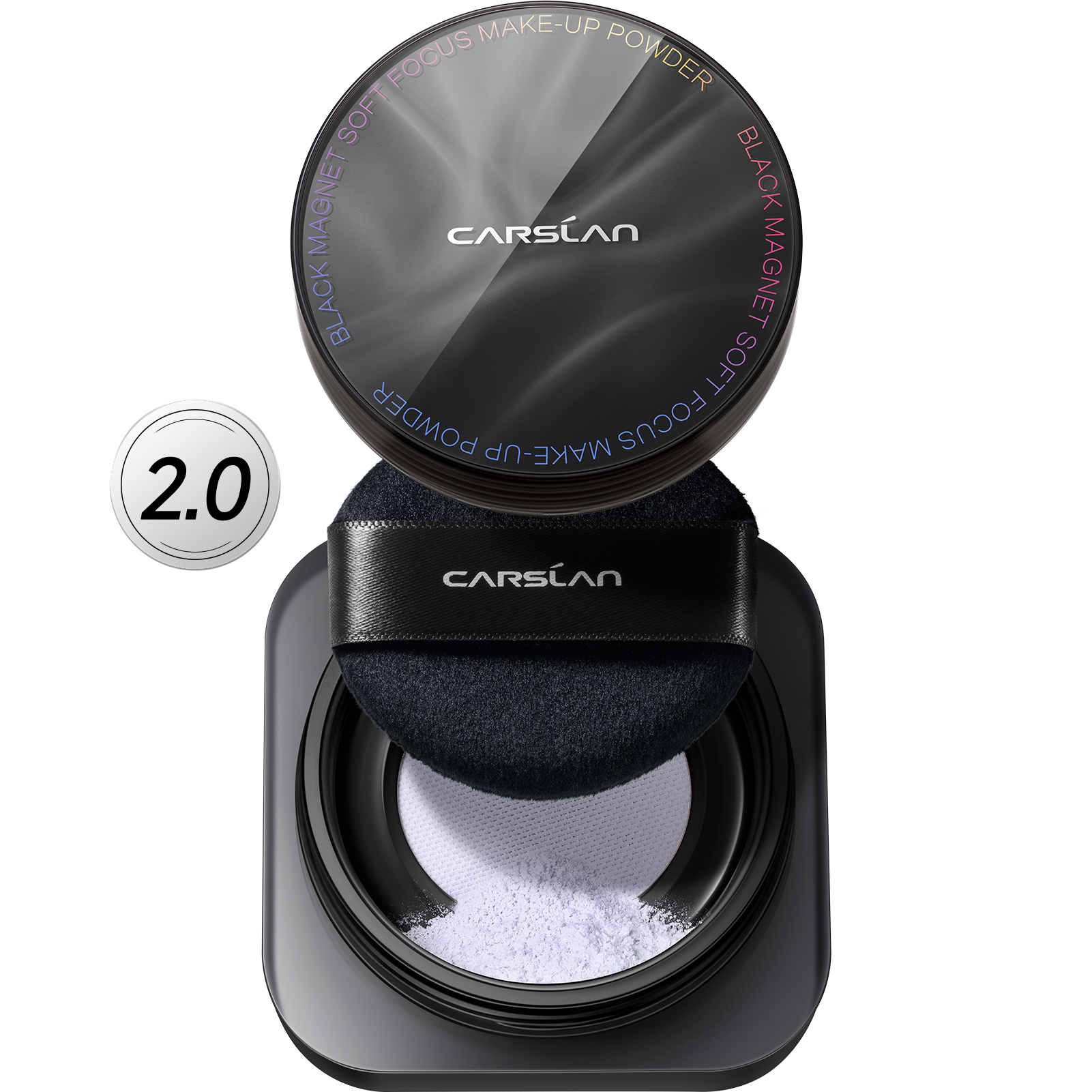 [2.0]CARSLAN Black Magnet Soft Focus Make-up Powder+Liquid Powder Makeup Setting Spray, 24HLongglasting, Oil Control, Waterproof, Blurring Pores Summer Spray & Set Combo