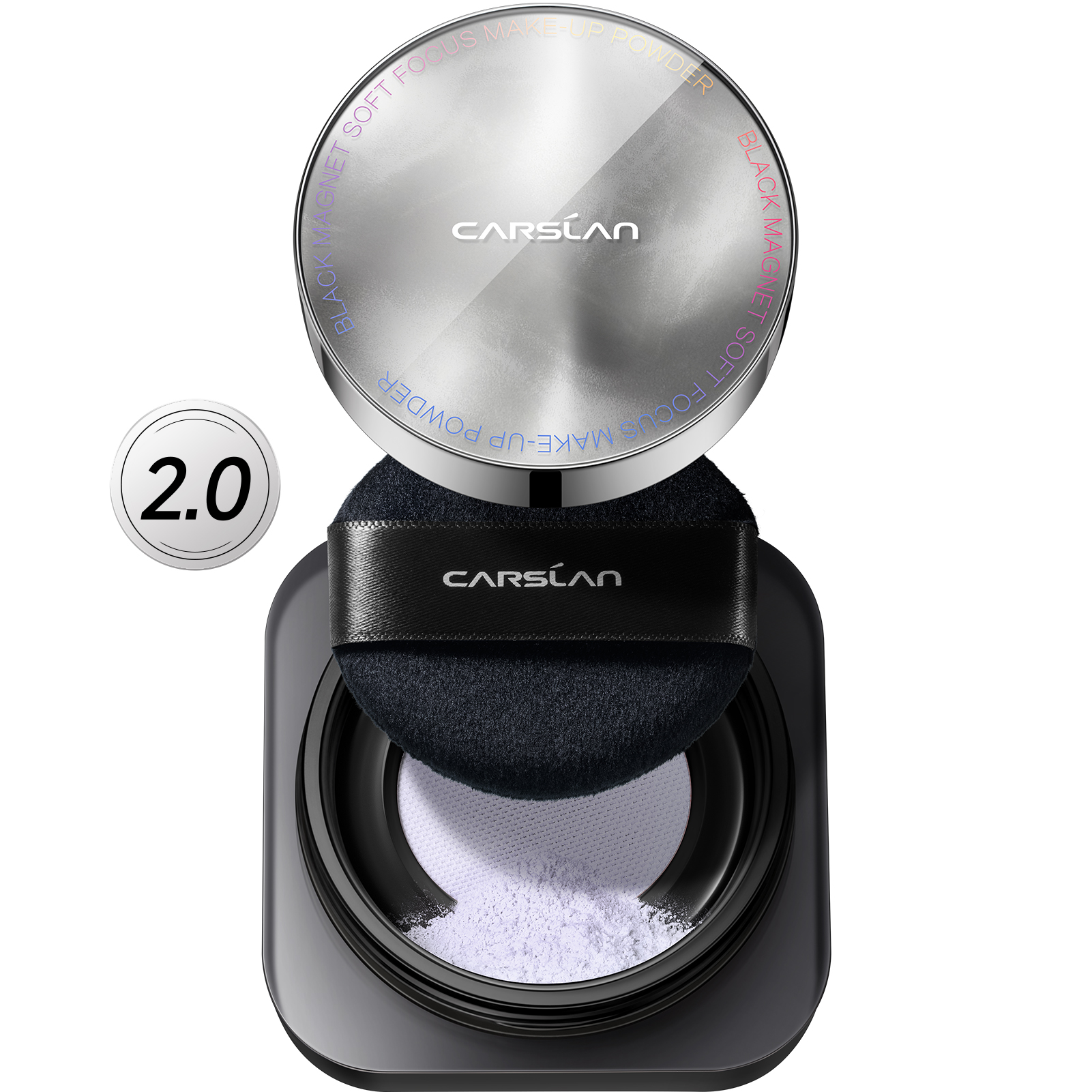 [2.0]CARSLAN Black Magnet Soft Focus Make-up Powder+Liquid Powder Makeup Setting Spray, 24HLongglasting, Oil Control, Waterproof, Blurring Pores Summer Spray & Set Combo