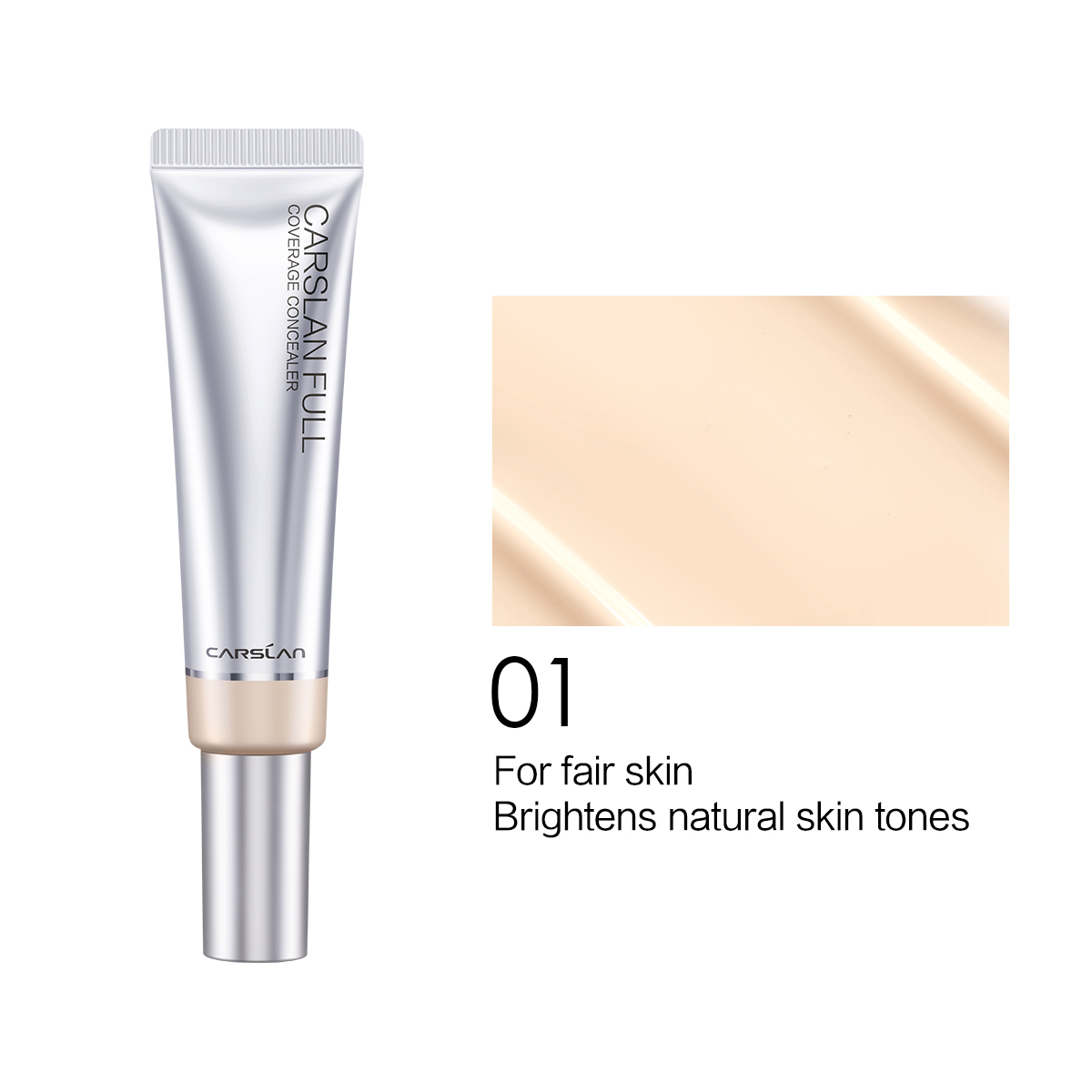 CARSLAN Full Coverage Concealer Lightweight High Coverage Flawless Makeup CoversBlemishes & Under-Eye Circles Dark Circles Redness Brightening