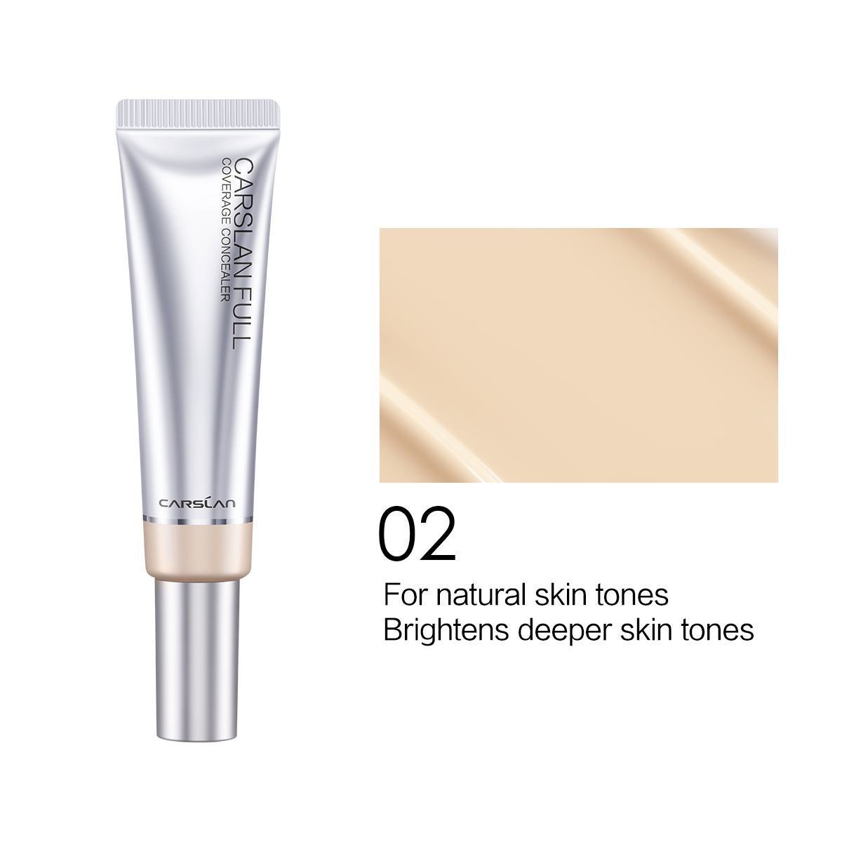 CARSLAN Full Coverage Concealer Lightweight High Coverage Flawless Makeup CoversBlemishes & Under-Eye Circles Dark Circles Redness Brightening