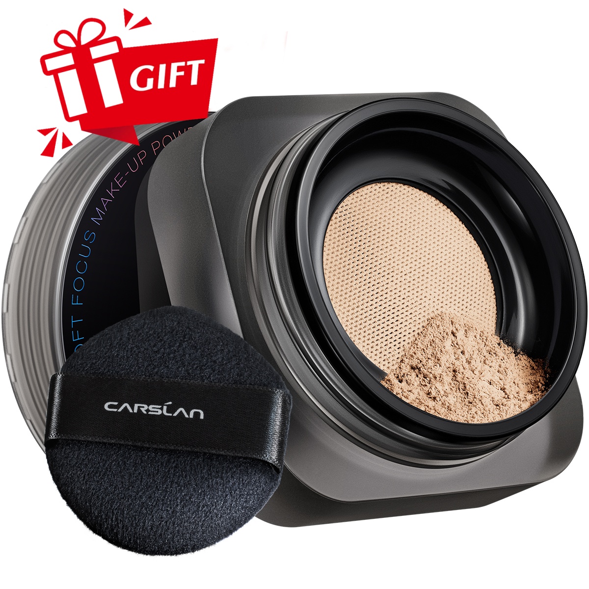 Gift Only, Do Not Buy | CARSLAN Soft Focus Loose Setting Powder, N01 Natural for Medium & Tan, Waterproof, Matte, Oil Control, Shine Free, Talc-Free Face Powder Makeup, 24H Longwear Finishing Powder, 8g/0.28Oz