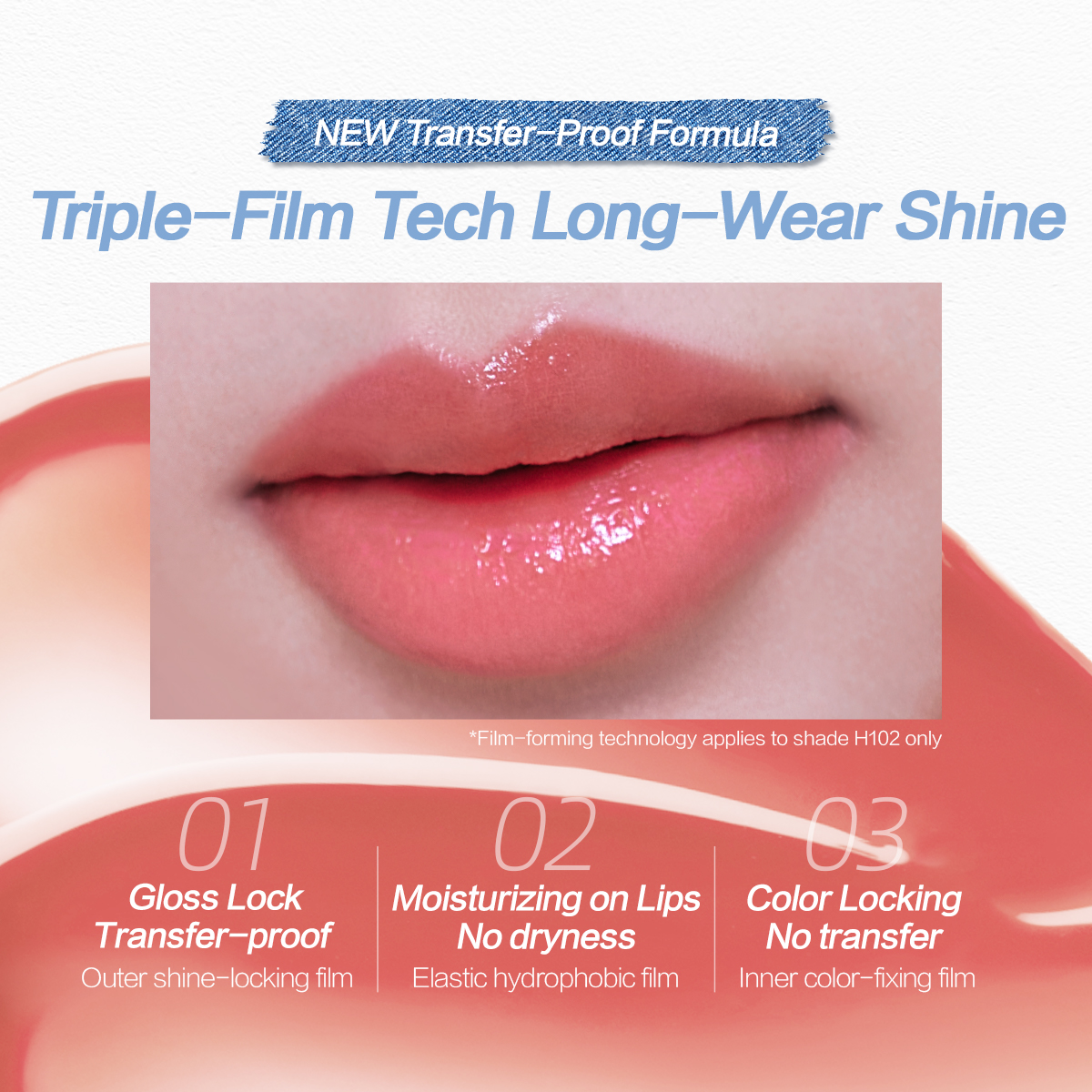 [Denim Limited] Carslan Hydrating Lip Glow Serum Moisturizing Plunping Shiny Lip Glow Tinted Lip Care 4.5g