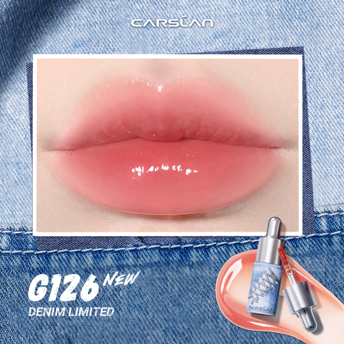 [Denim Limited] Carslan Hydrating Lip Glow Serum Moisturizing Plunping Shiny Lip Glow Tinted Lip Care 4.5g