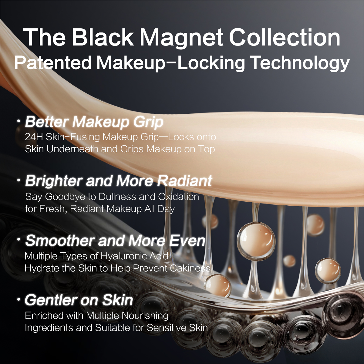 CARSLAN Black Magnetic Moisturizing Primer Cream, 35g + 10g Free Sample, Hydrating Makeup Base, Smooth Skin, Flawless Finish